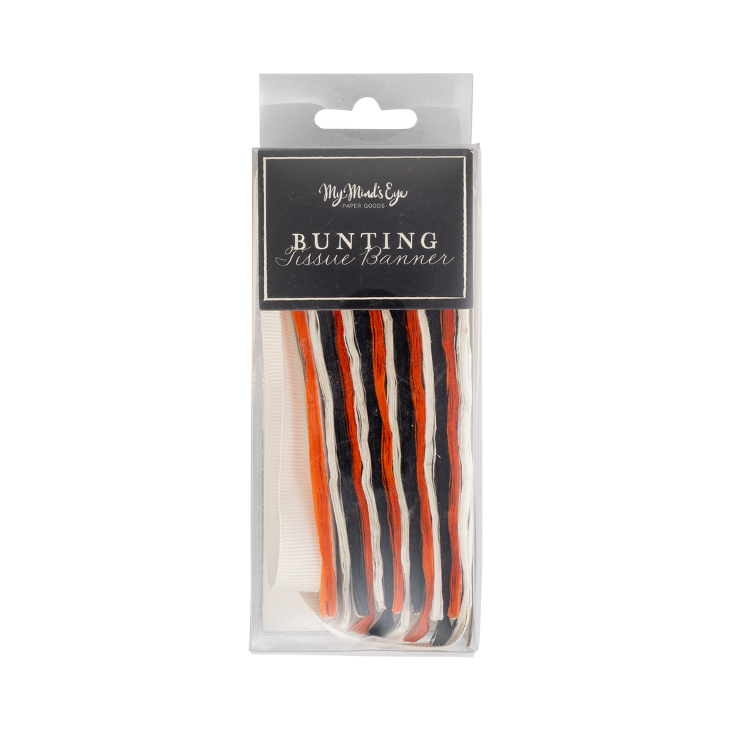 Orange Black and Cream Double Bunting Tissue Banner