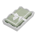 Ceramic Wave Napkin Tray with Guest Towel - Scalloped Edge Sage