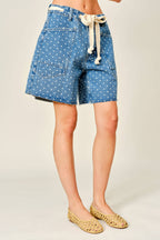 SMALL POLKA DOT BARREL SHORTS WITH BELT