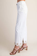 Colette Scallop-Hem Wide-Leg Pants