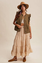 Ruffle Trim Vest