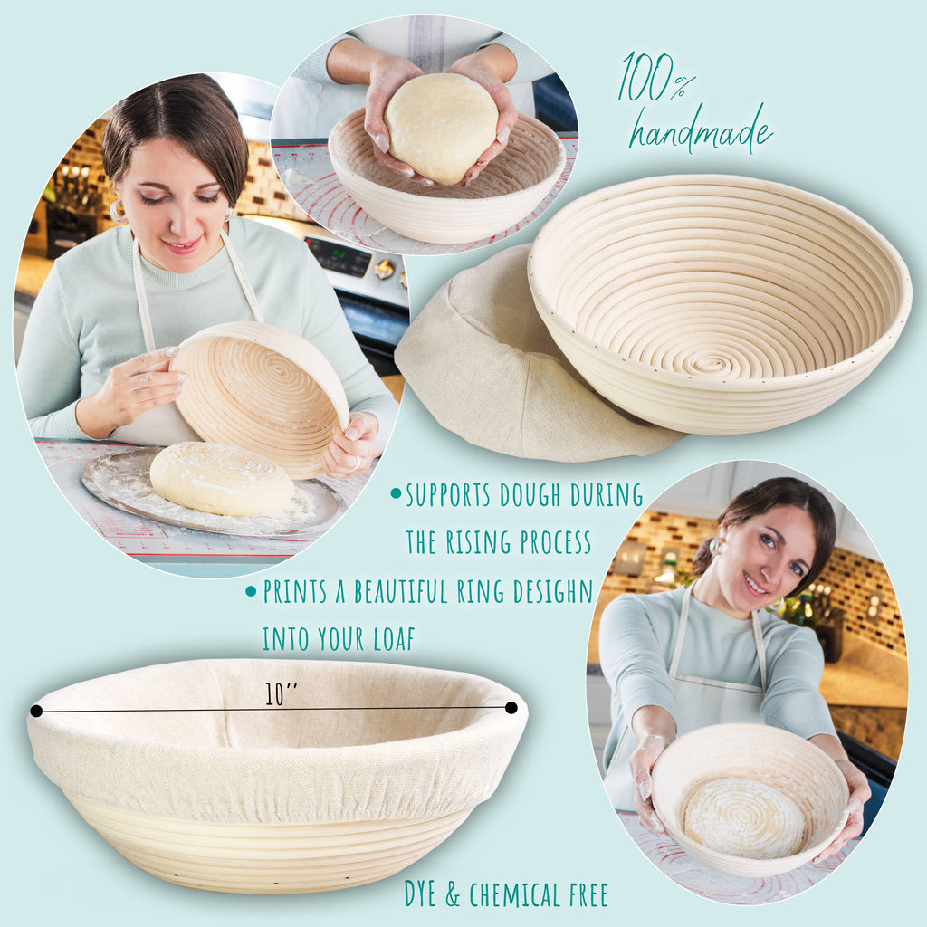 Rattan Bread Proofing Basket w/cloth Liner