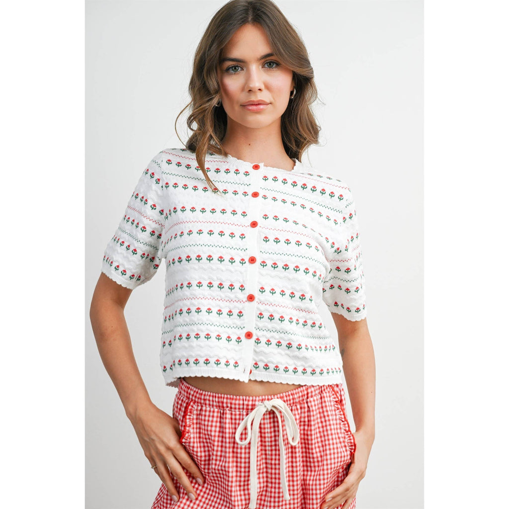 Women's Floral Button-Down Cardigan