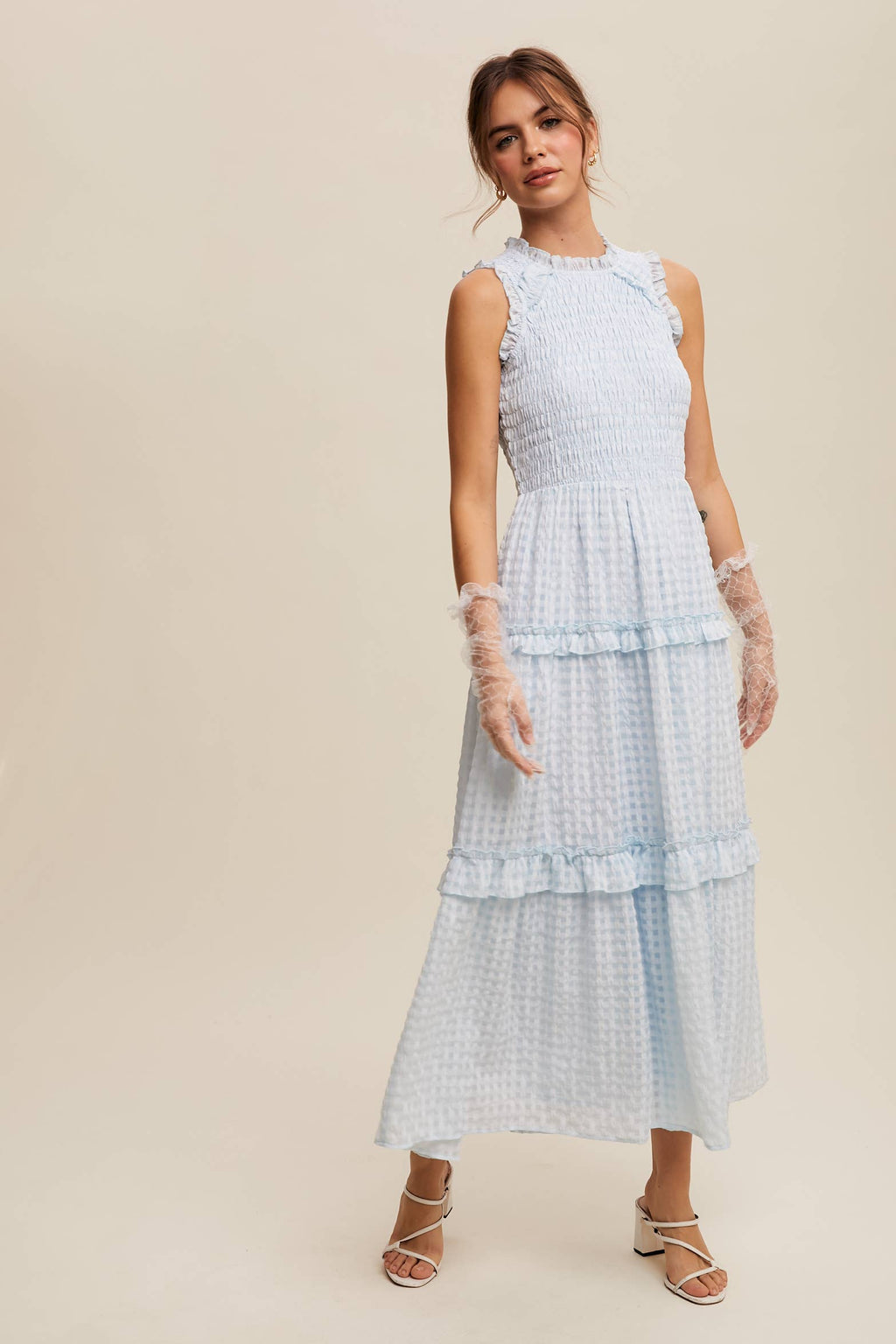 Sleeveless Gingham Dress
