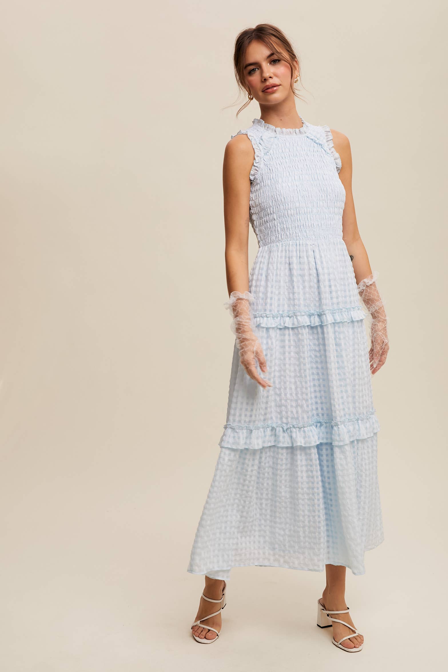 Sleeveless Gingham Dress