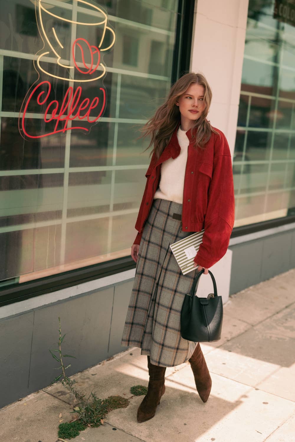 PLAID LONG SKIRT