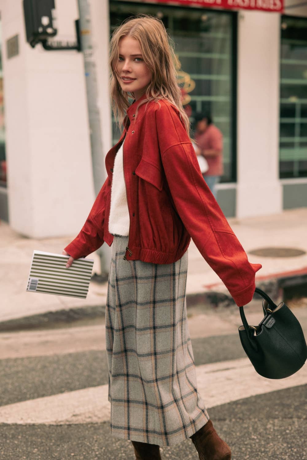 PLAID LONG SKIRT