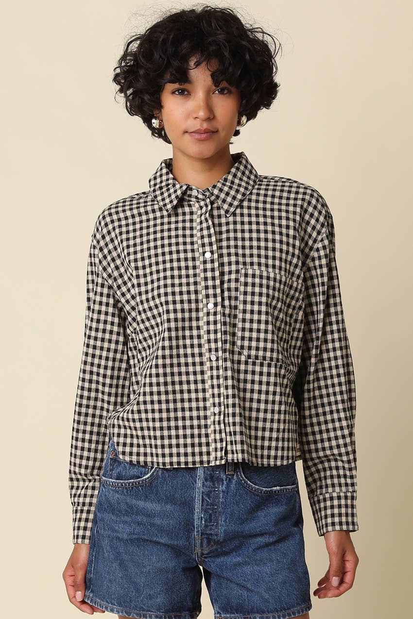 Alvina Gingham Button-Up Shirt