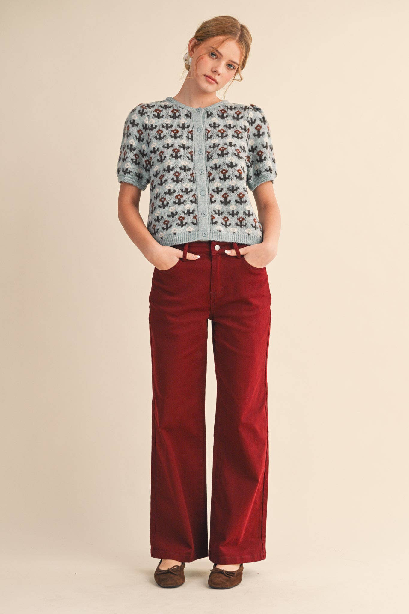Floral Short Sleeve Cardigan