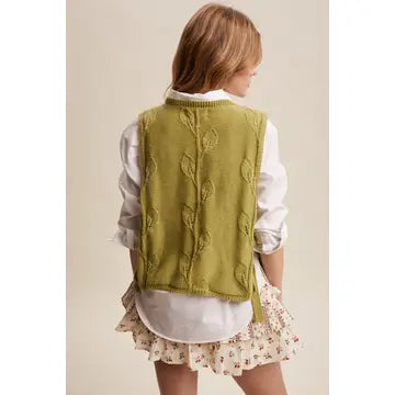 Embroidered Floral Knit Vest
