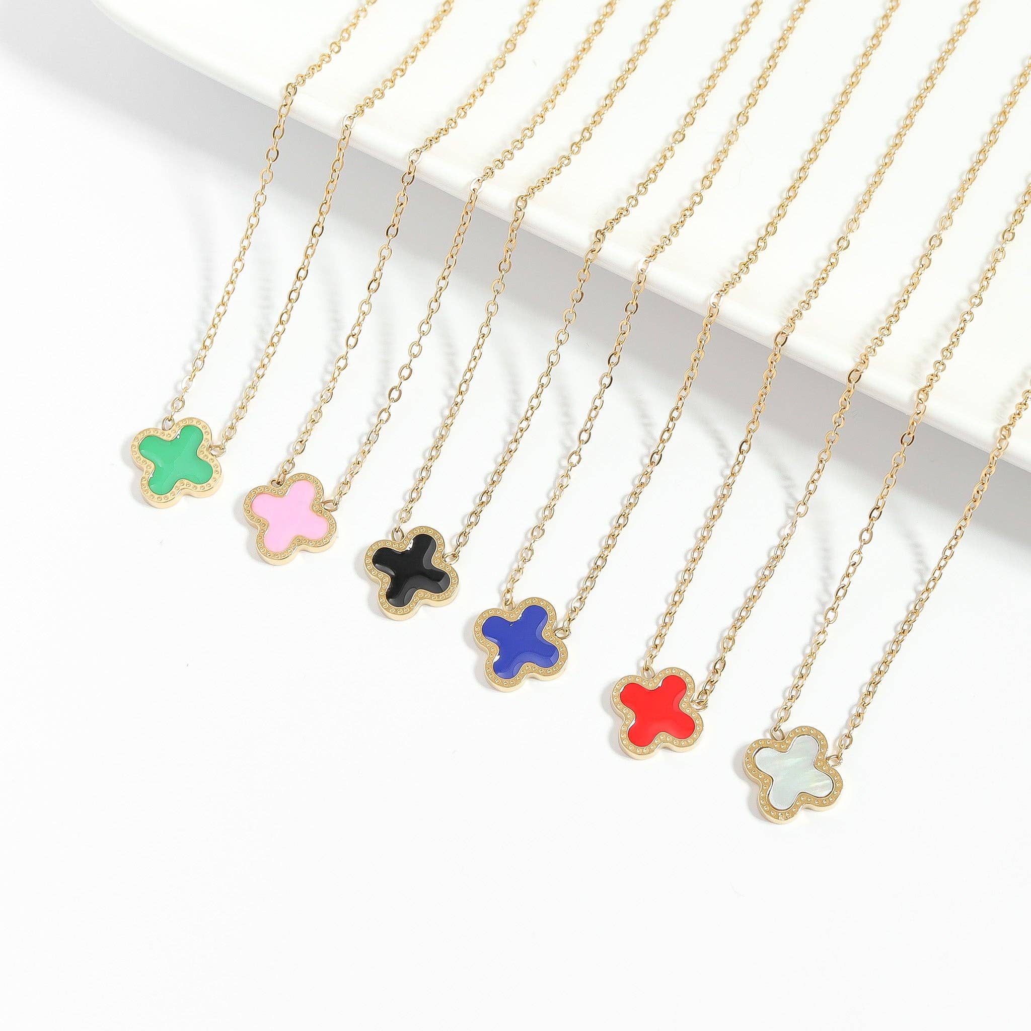 18K Gold Lucky Clover Charm Necklace