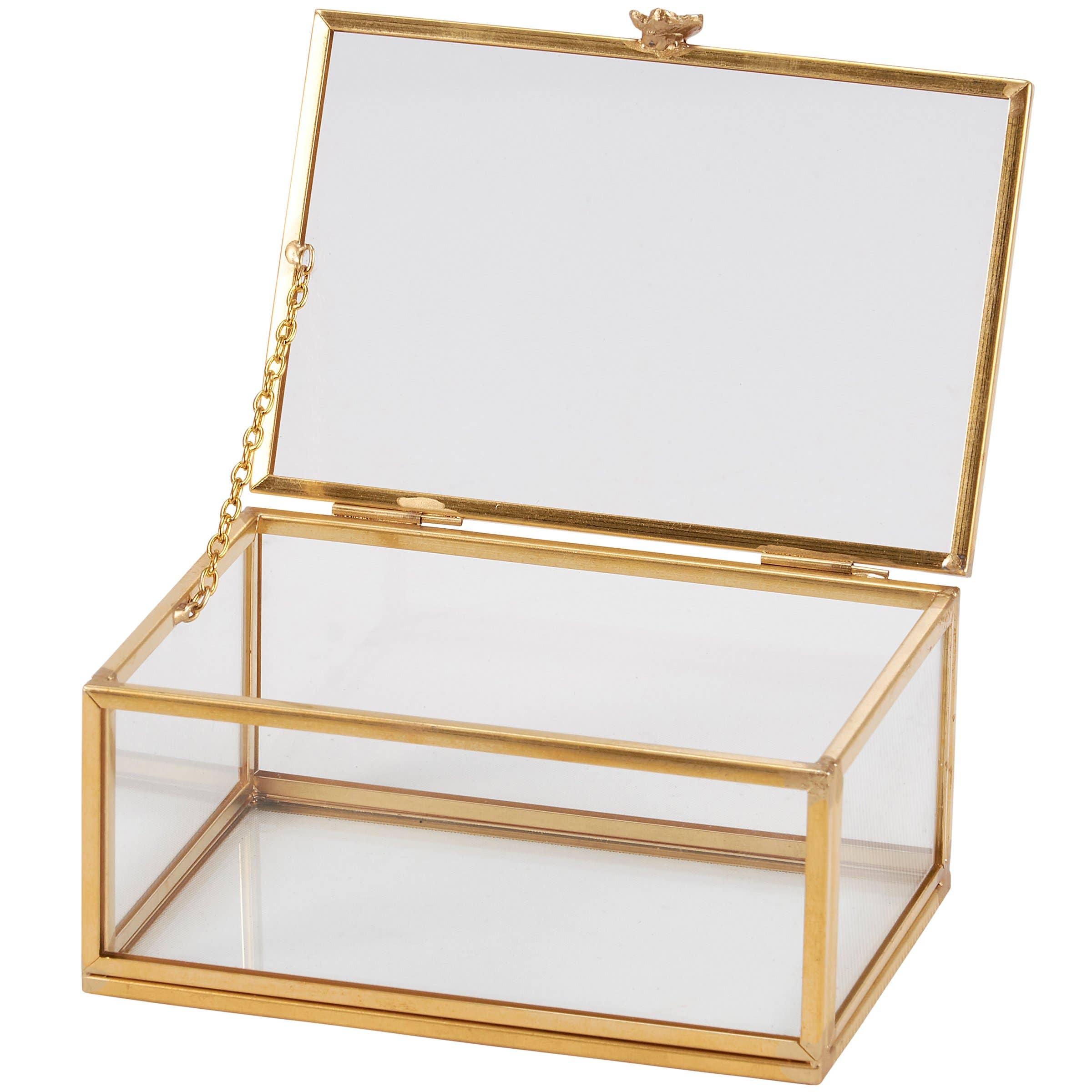 Glass Rectangular Hinged Box
