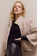 High Neck Collar Quilted Jacket