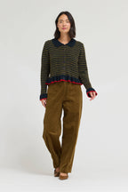 RUFFLE HEM BUTTON DOWN CARDIGAN