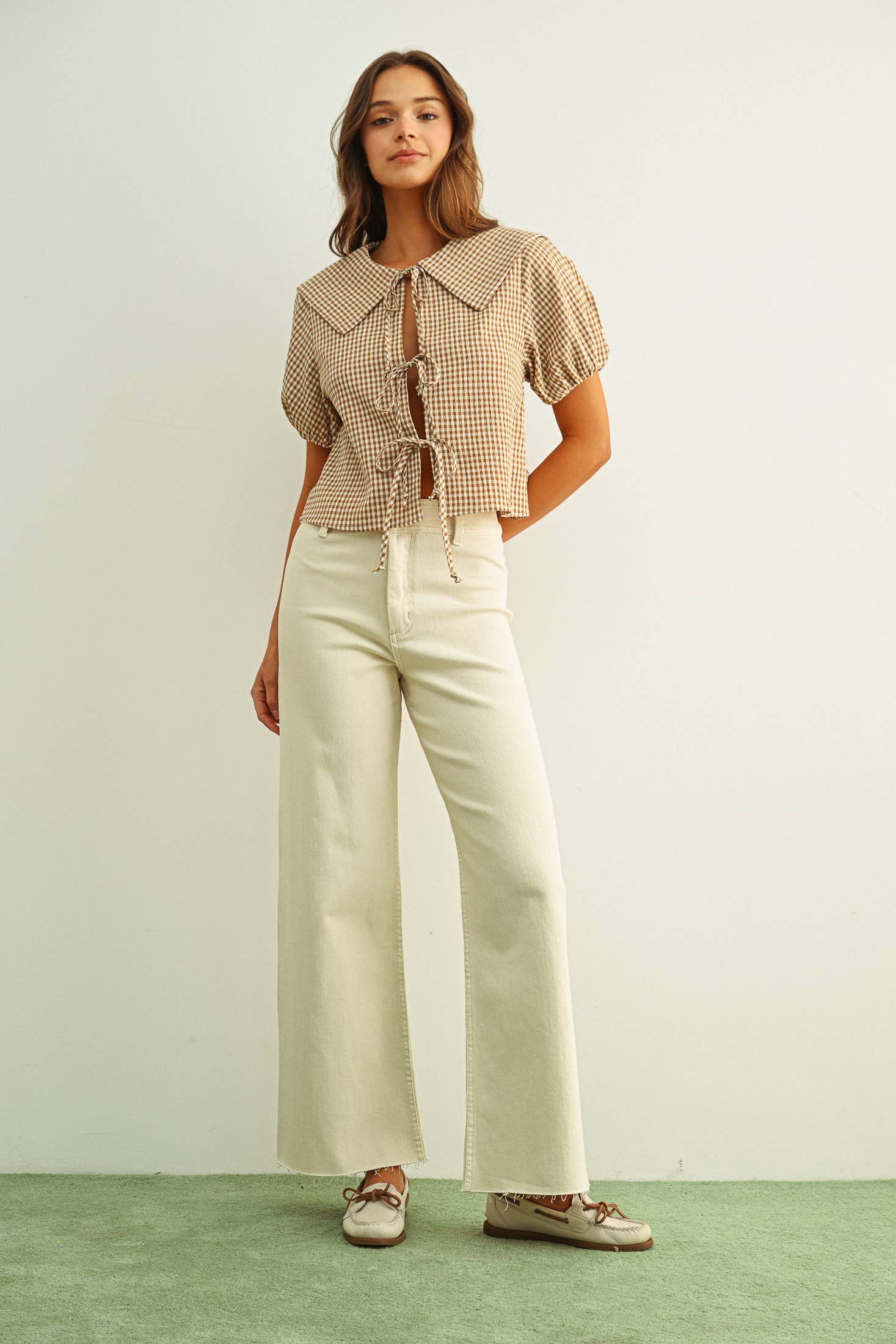 Straight Wide Leg Denim Pants