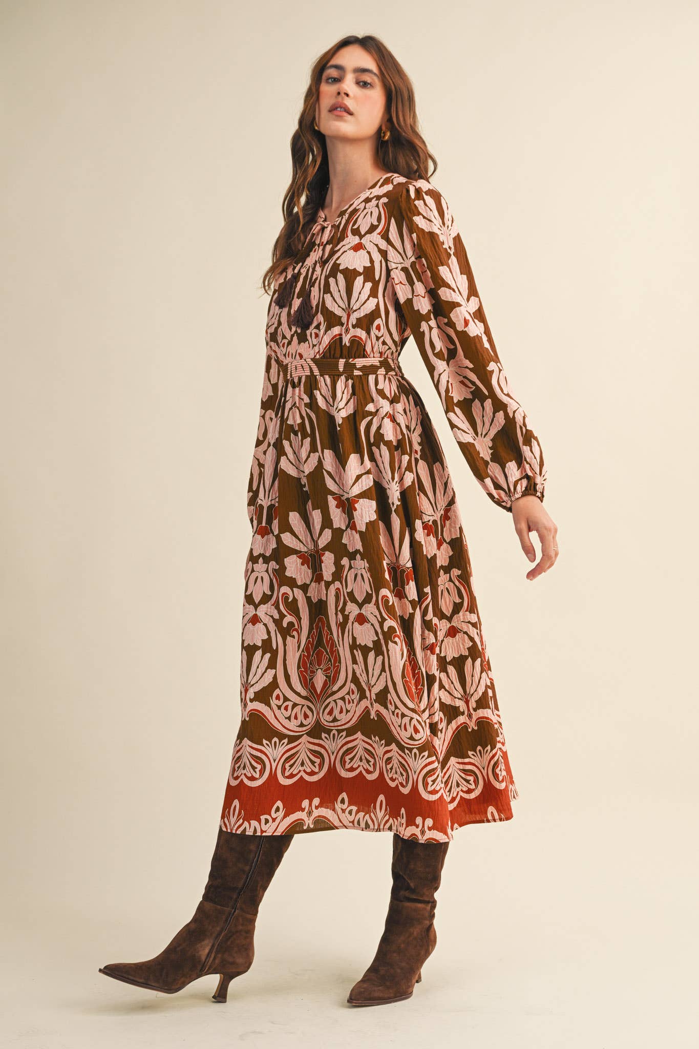 FLORAL PRINT MIDI DRESS