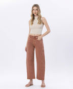 HIGH RISE COPPER COLOR TWIST BARREL JEANS