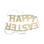 Vintage Happy Easter Glitter Banner