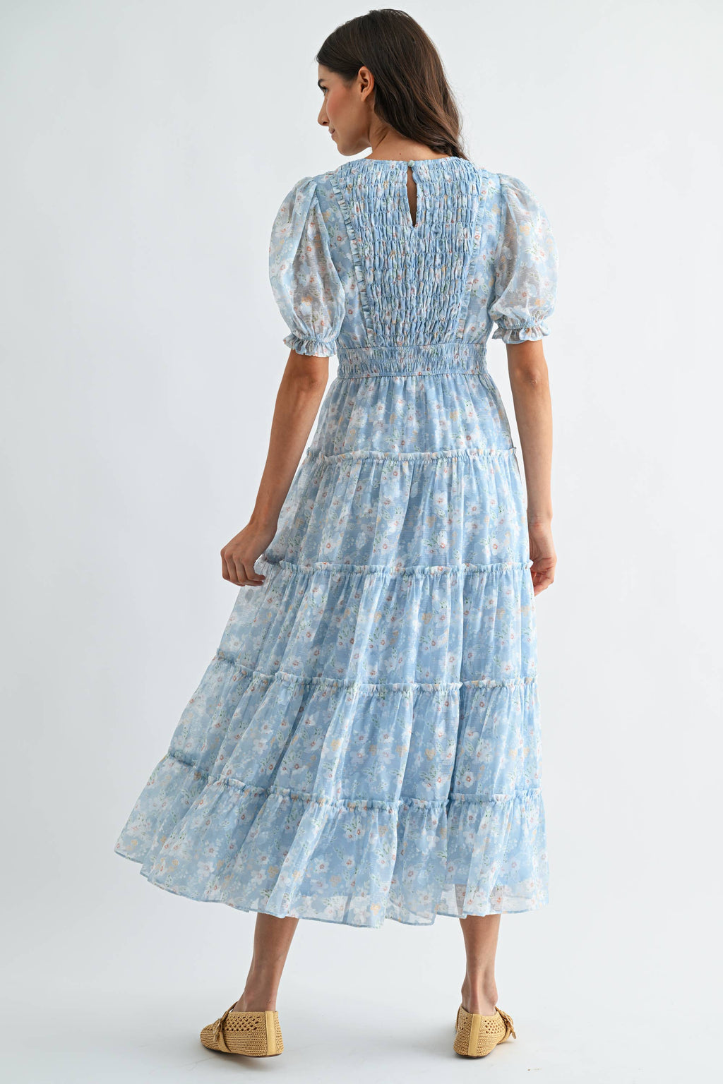Floral Maxi Dress with Puff Sleeves