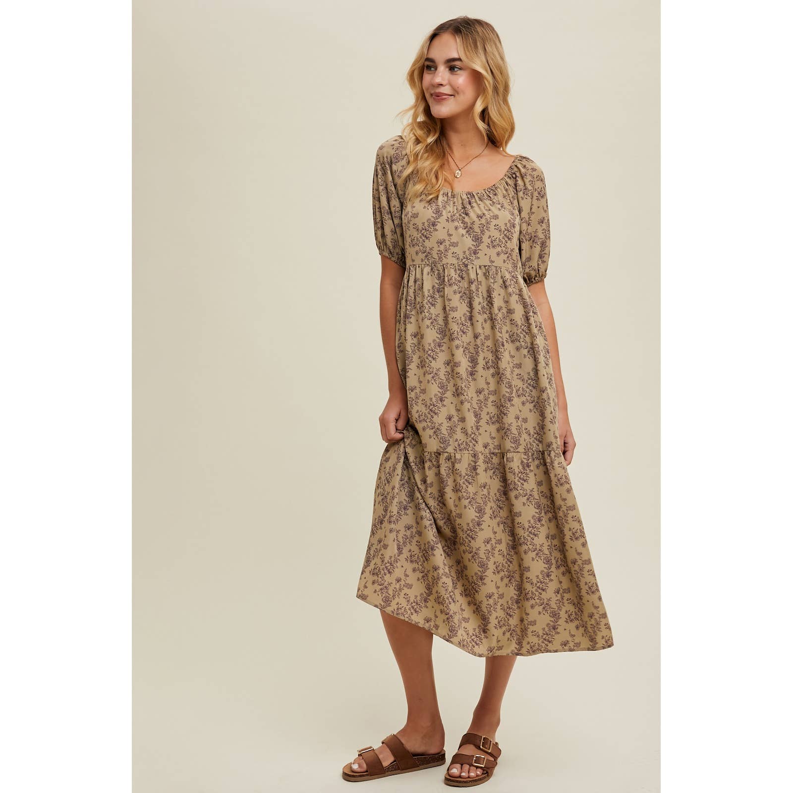 Casual Floral Midi Dress