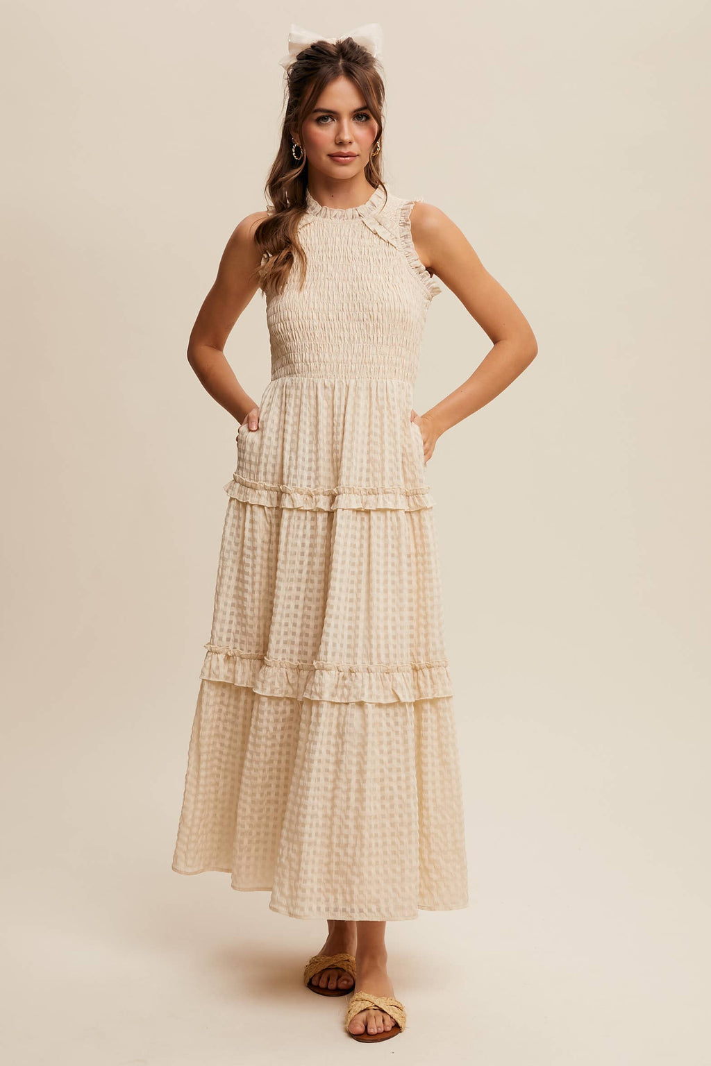 Sleeveless Gingham Dress