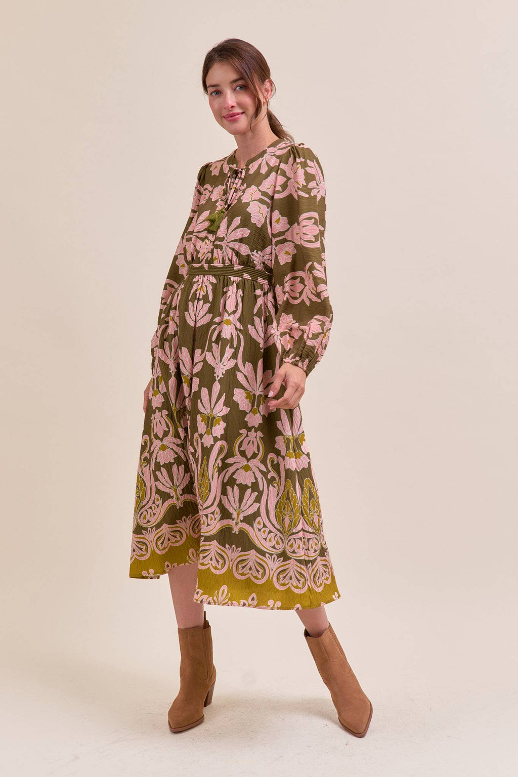 FLORAL PRINT MIDI DRESS