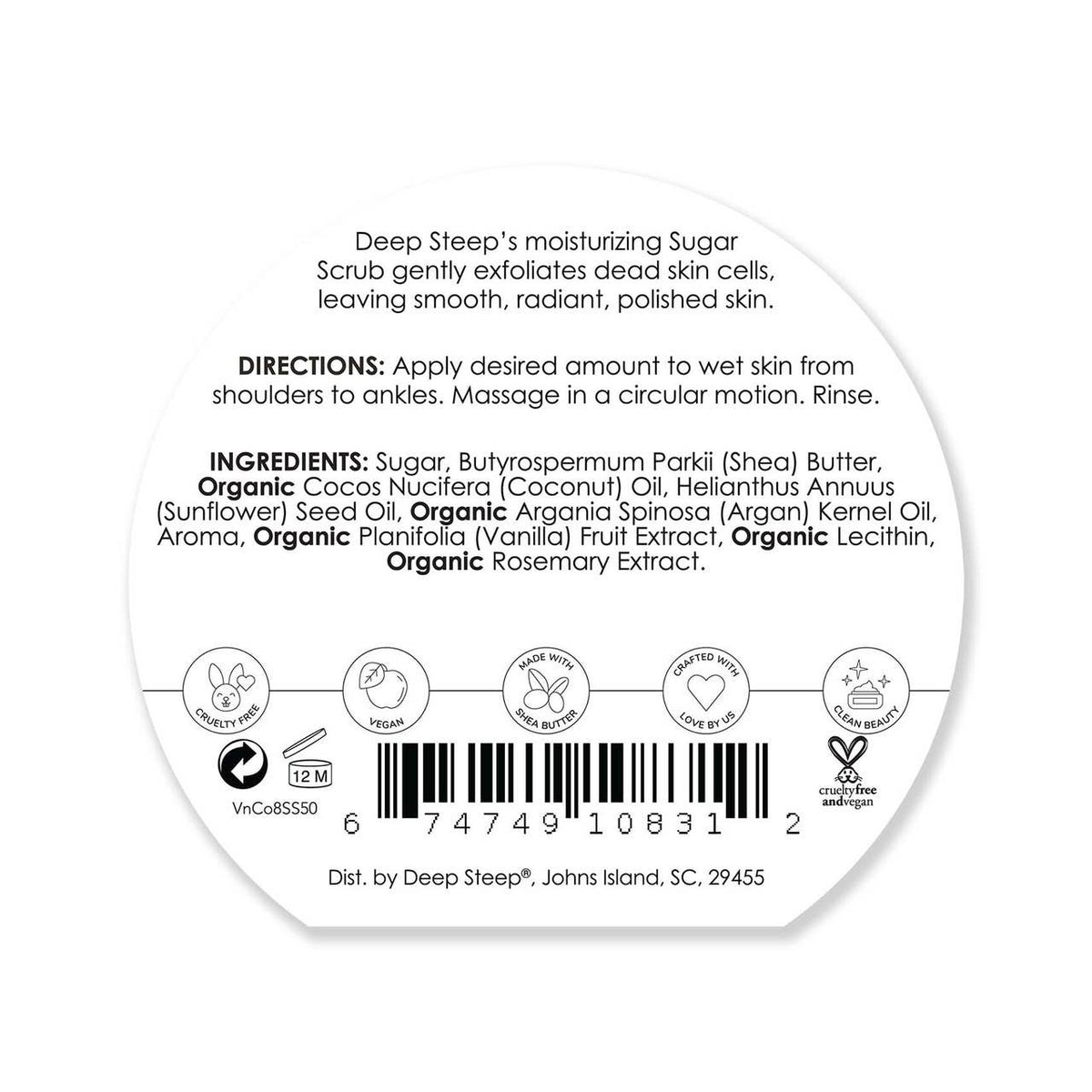 Sugar Scrub - Vanilla Coconut 8oz