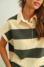 WIDE STRIPED SSLV POLO SHIRTS