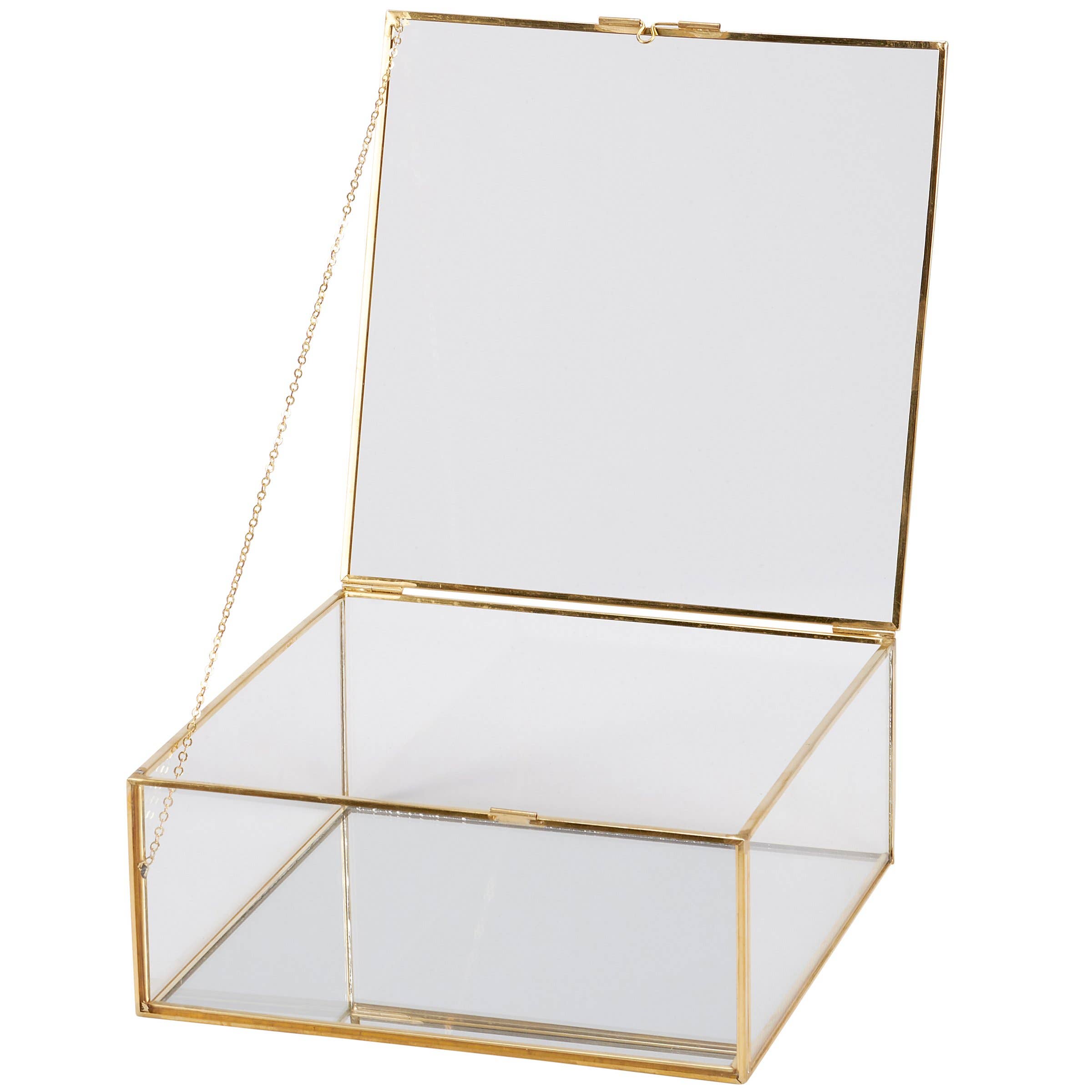 Glass Square Hinged Box