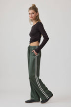Elastic Waist Straight Pants