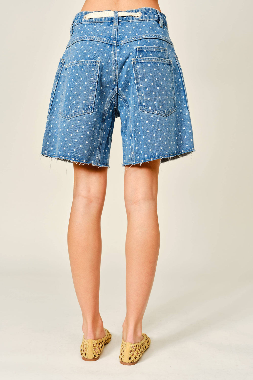 SMALL POLKA DOT BARREL SHORTS WITH BELT