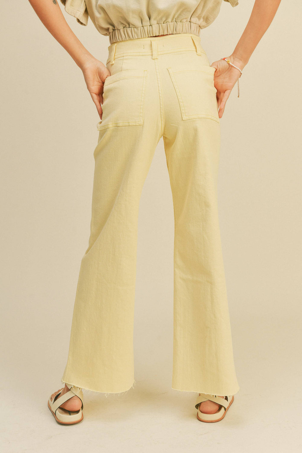 Straight Wide Leg Denim Pants