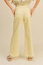 Straight Wide Leg Denim Pants