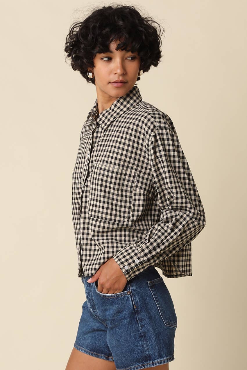 Alvina Gingham Button-Up Shirt
