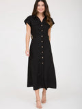 Linen Midi Shirt Dress