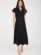 Linen Midi Shirt Dress