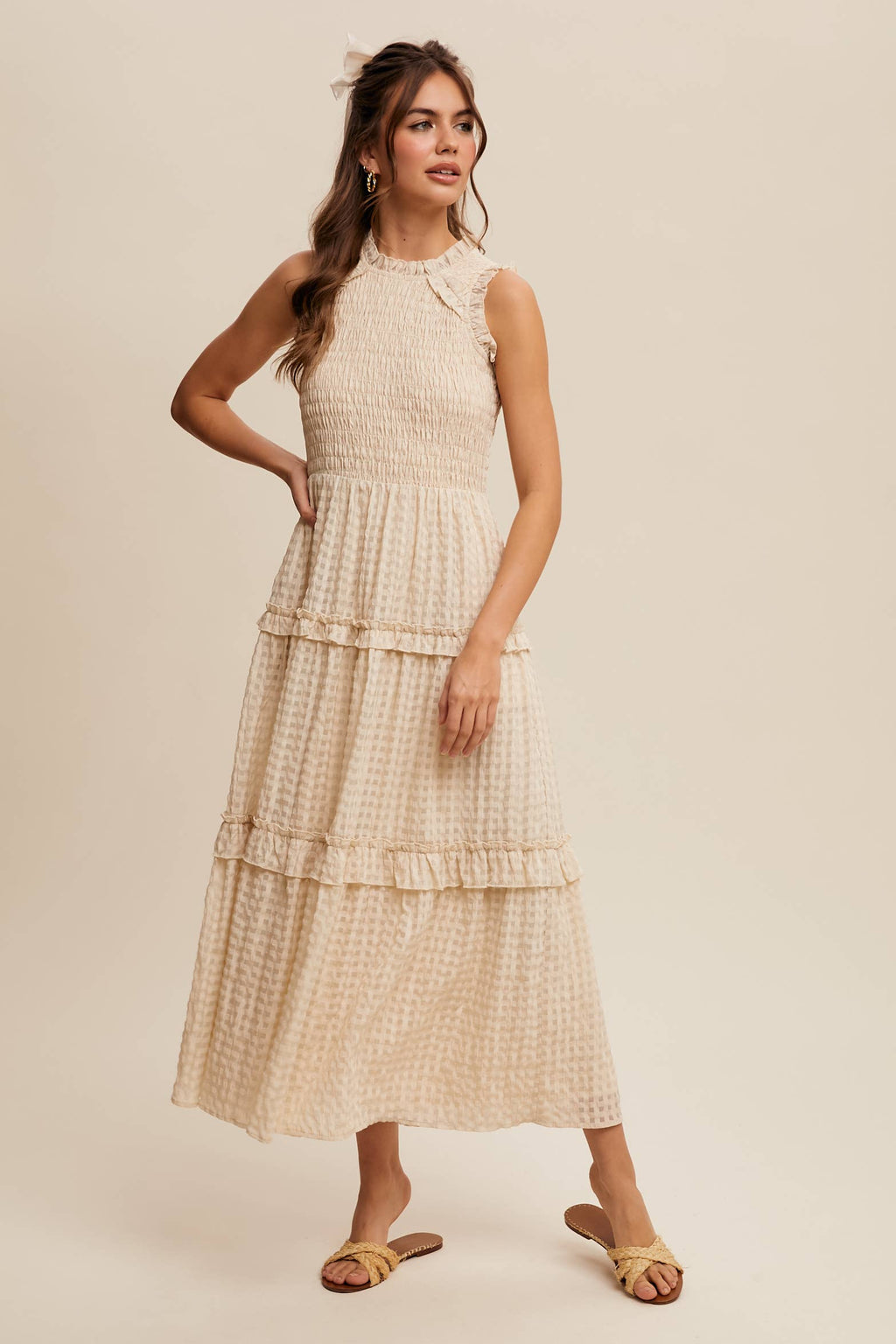 Sleeveless Gingham Dress