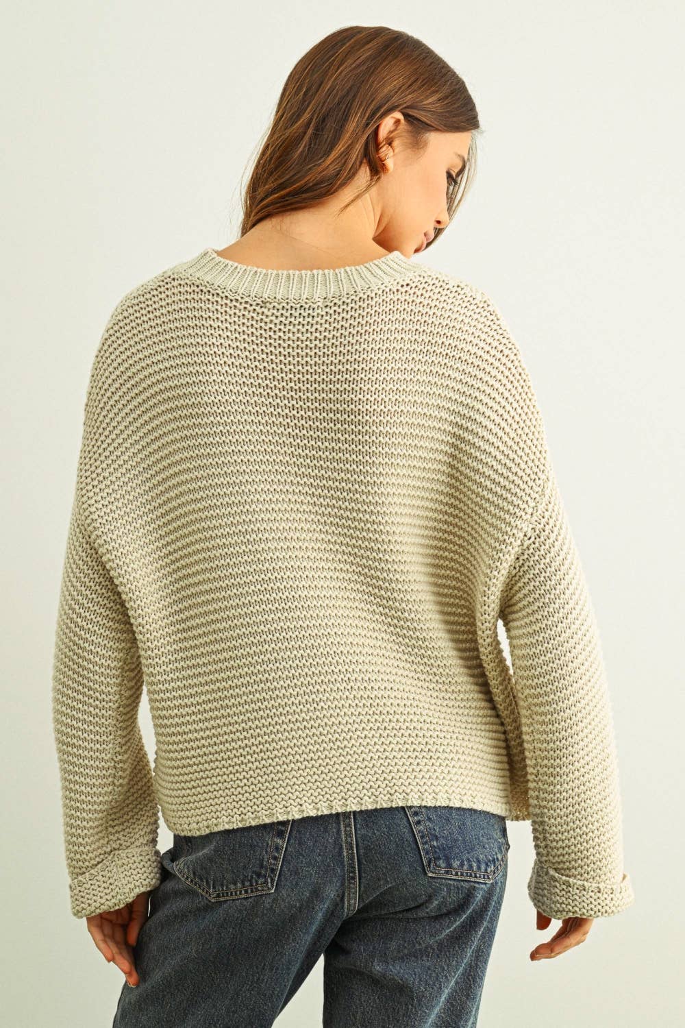 Round Neck Sweater Knitted Top