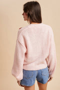 Knitted 3D Strawberry Cardigan