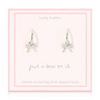 Beautiful Bow Charm Hoops - Silver