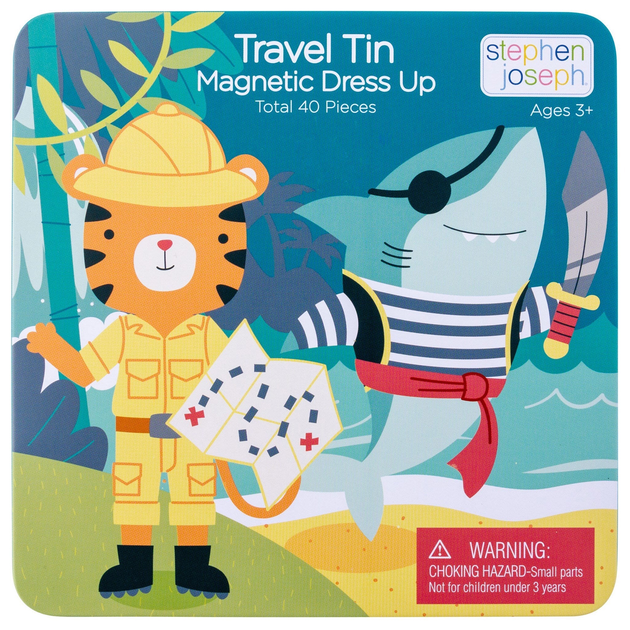 TRAVEL TIN MAGNETIC DRESS UP SHARK AND TIGER (S21)