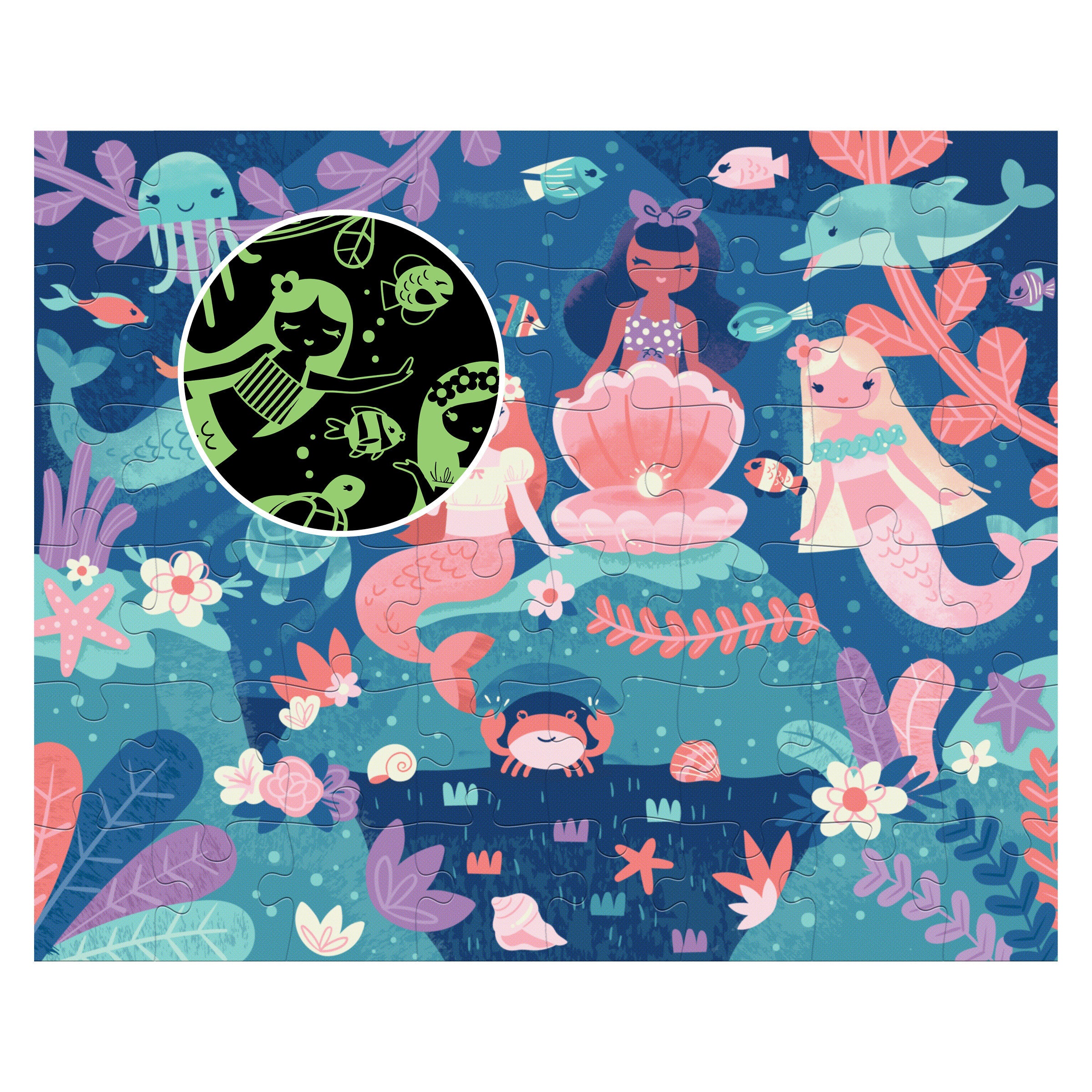 GLOW IN THE DARK PUZZLE MERMAIDS (S24)