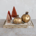 3-1/4"H - 4-1/2"H Resin Pomegranate, Antique Gold Finish, 2 Styles Sold Separately