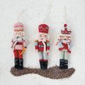 Handmade Wool Felt Nutcracker Ornament with Embroidery & Beads, 3 Styles Sold Separately