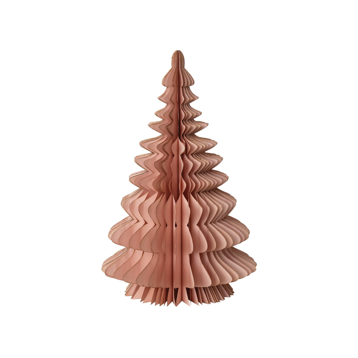 Handmade Recycled Paper Folding Honeycomb Tree with Gold Glitter Edges, Blush Color - 14.5 inch