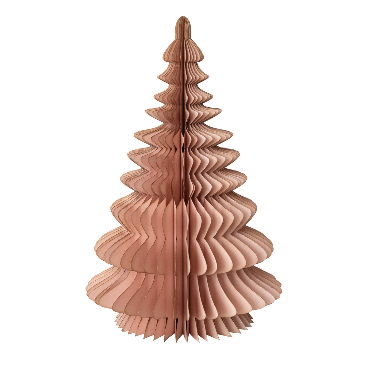 Handmade Recycled Paper Folding Honeycomb Tree with Gold Glitter Edges, Blush Color - 17.75 inch